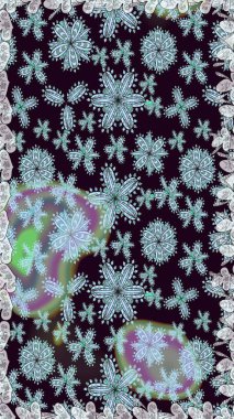 Nazik, narin çiçek arkaplanı. Çiçekli karalama şeklinde Raster çiçek deseni. Siyah ve nötr renkte çiçekler.