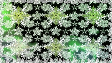 Flat Flower Elements Design. Cute flower raster pattern. Colour Spring Theme seamless pattern Background. Flowers on neutral and green colors.