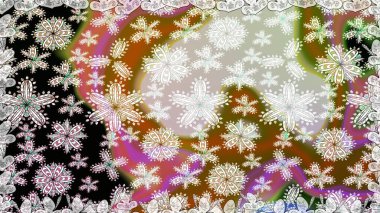 Tarafsız ve kahverengi renkte çiçekler. Düz Çiçek Elementleri Tasarımı. Renkli Yaz Temalı Kusursuz Arkaplan. Raster illüstrasyonunda trendsiz çiçek deseni.