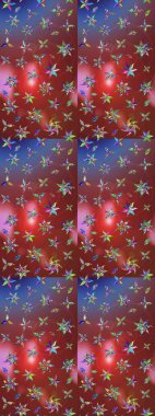 Raster. Kumaş, tekstil, duvar kağıdı baskısı için. Tomurcukları çiçek olan sevimli bir çiçek deseni. Eski usul. Raster illüstrasyonu. Taslak arkaplan.