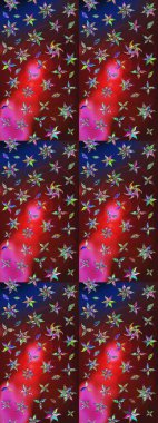 Nazik, narin çiçek arkaplanı. Kahverengi ve kırmızı renkte çiçekler. Raster çiçek desenli ve çiçekli..