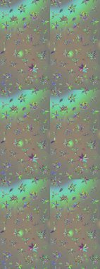 Gri ve bej renkli çiçekler. Raster illüstrasyonundaki çiçek desenli çizim. Renkli Yaz Temalı eskiz kalıbı. Düz Çiçek Elementleri Tasarımı.