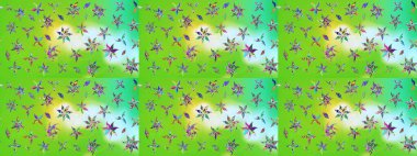 Renkli Bahar Teması eskiz kalıbı. Raster. Düz Çiçek Elementleri Tasarımı.