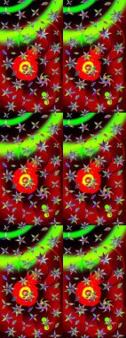 Güzel kumaş deseni. Renkli Yaz Temalı eskiz kalıbı. Raster Illustrasyon 'daki Çiçek Deseni' nin son moda çizimi. Düz Çiçek Elementleri Tasarımı.