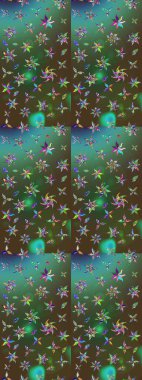 Halk tarzı. Modern çiçek arkaplanı. Moda baskıları için zarif bir şablon. Parlak renkli çiçekleri ve yeşil ve kahverengi renkte yaprakları olan harika bir çiçek deseni..