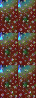 Eskiz arkaplan modeli. Raster hisseleri. Suluboya, elle çizilmiş. Çiçekler kahverengi ve kırmızıda.