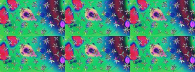 Miles Fleur, süslü püslü bir süs. Eskiz geçmişi. Tomurcukları papatya çiçekleri olan sevimli bir çiçek deseni. Kumaş, tekstil, duvar kağıdı baskısı için. Raster illüstrasyonu. Antika retro tarzı.