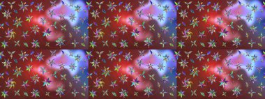 Küçük çiçekli şirin bir desen. Çiçek ve yapraklı çiçek deseni. Raster illüstrasyonu.