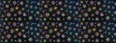 Düz Çiçek Elementleri Tasarımı. Renkli Bahar Teması eskiz kalıbı. Çiçek deseni. Raster çizimi. Güzel kumaş deseni..