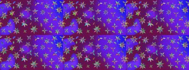 Mor ve mor renkli çiçekler. Raster illüstrasyonunda çiçek deseni çizimi.