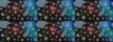 Küçük çiçekteki sevimli çiçek deseni. Robot resim. Raster illüstrasyonu.