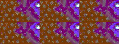 Raster deseni. Süslü kumaş deseni. Çiçekli çiçek deseni, suluboya..