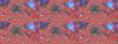 Suluboya etkisi. Organik elementler. Raster deseni. Botanik çizim deseni.