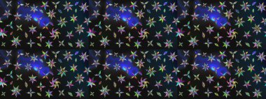 Suluboya çiçekli çiçek deseni. Raster illüstrasyonu. Gri ve mavi renkli güzel tekstil.