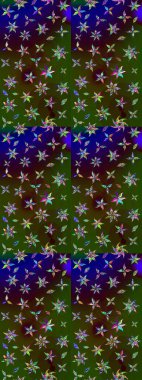 Raster düz çiçek çizim deseni. Yeşil ve kahverengi renkli çiçekler. Tasarım hediye paketi, tebrik kartları, posterler ve afiş tasarımı.