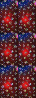 Kahverengi ve kırmızı renklerde. Raster illüstrasyonu. Taslak dekoratif arka plan, çiçek mandala. Çiçek..