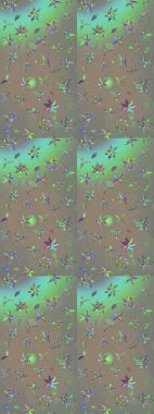 Raster illüstrasyonundaki çiçek desenli çizim. Suluboya tarzında gri ve bej renkte çiçekler.