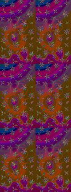 Klasik tropikal doğal elementlerin suluboya seti. Raster illüstrasyonu. Egzotik çiçekler, botanik parlak klasik doğa kahverengi ve mor renkler.