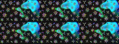 Raster illüstrasyonu. Eski usul küçük çiçekli şirin bir eskiz deseni. Kumaş, duvar kağıdı ve kağıt üzerine baskı yapmak için gelişen arka plan. Moda arka planında parlak buketler.