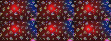 Raster illüstrasyonu. Taslak dekoratif arka plan, çiçek mandala. Kahverengi ve kırmızı renklerde. Çiçek..