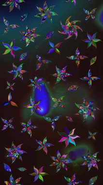 Çiçek arkaplanlı soyut zarafet eskiz deseni. Raster Güzel kumaş deseni.