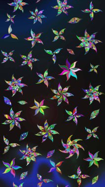 Küçük çiçekteki sevimli çiçek deseni. Gri ve mavi renkte çiçekler.