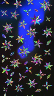 Gri ve mavi renklerde. Taslak dekoratif arka plan, çiçek mandala. Çiçek. Raster illüstrasyonu.