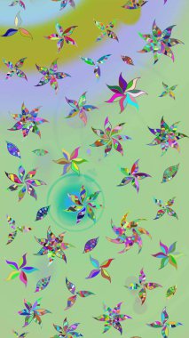 Tarafsız ve mavi renkte etnik çiçeklerle süslenmiş zarif bir eskiz şekli. Raster Çiçek İllüstrasyon Şirin Tekstil.