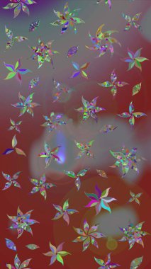 Çiçekler suluboya eskiz deseni. Raster Stili kumaş deseni.