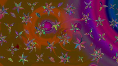 Millefleur 'lar. Tekstil, kumaş, kapaklar, duvar kağıtları, baskı, naylon, koleksiyon defteri, örgü, dekupaj için güzel bir eskiz. Küçük kahverengi ve mor renkte güzel bir besin torbası deseni, çiçekler..