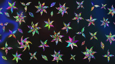 Gri ve mavi renkte çiçekler. Küçük çiçekte sevimli çiçek deseni var..