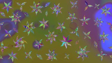 Güzel kumaş deseni. Güzel karalamalı çiçek desenli çizim. Raster illüstrasyonu. Küçük çiçekte sevimli çiçek deseni var..