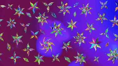 Tekstil için figür. Davetiye ve kartpostal tasarımı için dekoratif çiçek unsurları. Yapraklı çizim şekli. Şirin, zarif çiçekler Raster illüstrasyonu. Poster veya kapak için arkaplan.