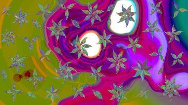 Eski usul. Raster illüstrasyonu. Tomurcukları papatya çiçekleri olan sevimli bir çiçek deseni. Kumaş, tekstil, duvar kağıdı baskısı için. Miles Fleur, süslü püslü bir süs. Taslak arkaplan.