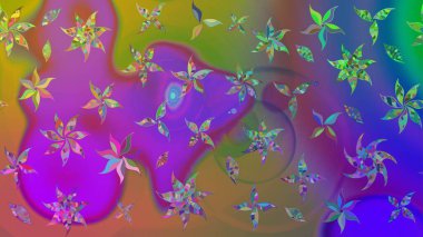 Raster illüstrasyonu. Mor ve yeşil renklerde. Anti-stres için Raster soyut şablon sayfası.