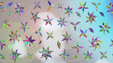 Çiçekler suluboya stilinde gri ve nötr renklerde. Raster illüstrasyonunda çiçek deseni çizimi.