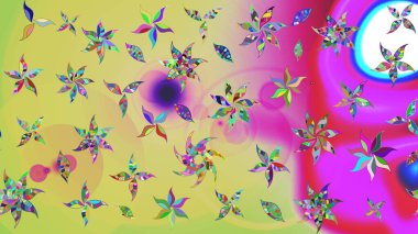 Raster Floral Illustration, Asyalı tekstil. Tarafsız ve menekşe renkleri üzerine etnik çiçeklerle süslenmiş zarif eskiz deseni.