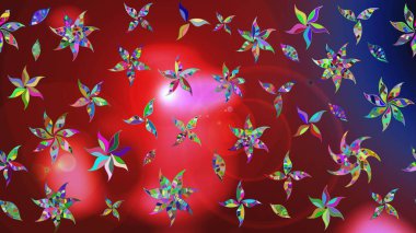 Kırmızı ve kahverengi renkte çiçekler. Küçük çiçekte sevimli çiçek deseni var..