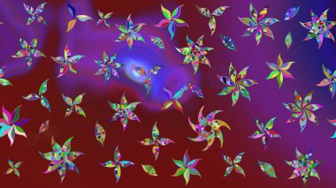 Raster illüstrasyonu. Organik motif arka planı. Ultraviyole kumaş deseni. Çizim deseni.