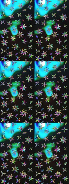 Şirin çiçekli, desenli, gri ve mavi renklerde renkli çizimler. Tekstil için suluboya eskiz deseni. El çizimi çiçek çizimi deseni (fayans)).