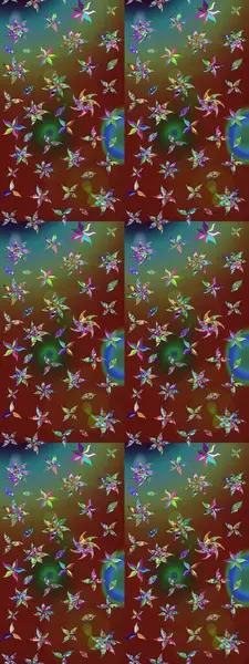 Halk tarzı. Modern çiçek arkaplanı. Moda baskıları için zarif bir şablon. Parlak renkli çiçekleri olan ve kahverengi ve kırmızı renkte yaprakları olan inanılmaz bir çiçek deseni..