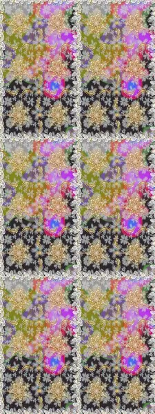 Çiçek desenli altın metal. Altın elementli gri renkler. Kusursuz altın desen. Raster altın çiçek süsü brokar kumaş ve cam desenli..