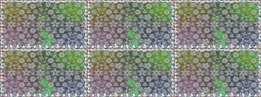 Çiçeksel elementlerle süslenmiş zarif raster dokusu. Küçük çiçekte hoş bir çiçek deseni var. Parlak çiçekli renklerde soyut, pürüzsüz desen.