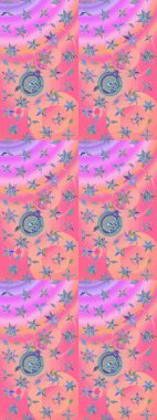 Raster illüstrasyonu. Küçük çiçekteki sevimli çiçek deseni. Çizim.