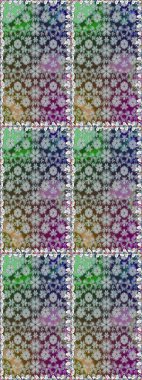 Çiçeklerle suluboya desenli çiçek deseni. Raster illüstrasyonu. Gri renkli Asya tekstili.