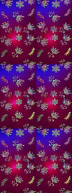 Kar Tanesi Simgesi. Raster illüstrasyonu. Mor, kırmızı ve mor renkte izole edilmiş kar taneleri. Raster illüstrasyonu.