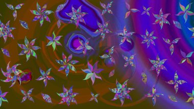 Çiçek deseni. Düz Çiçek Elementleri Tasarımı. Raster güzel kumaş deseni çiziyor. Renkli Bahar Teması çizim şablonu.