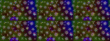 Kahverengi ve yeşil renklerde parlak çiçekli halı deseni.