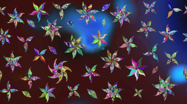 Küçük çaplı çiçeklerdeki basit şirin desenler. Tekstil veya kitap kapakları, imalat, duvar kağıtları, baskı, hediye paketi ve yapıştırma kitabı için çiçek eskizi geçmişi. Raster illüstrasyonu.