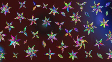 Arkaplan dokusu, duvar kağıdı, kahverengi ve mor renkli çiçek teması. Soyut etnik raster çizim kalıbı. Kabile sanatı boho baskısı, klasik çiçek arkaplanı.